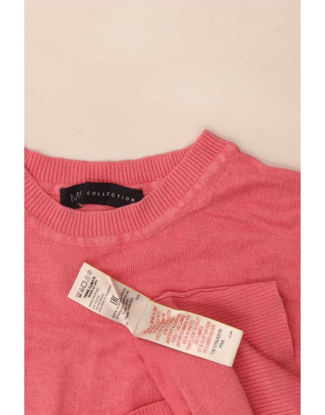 Maglione maglione girocollo da donna Marks & Spencer UK 8 piccolo rosa