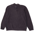 Marks & Spencer Maglione da uomo con collo a bottoni blu Harbour XL in cotone blu scuro