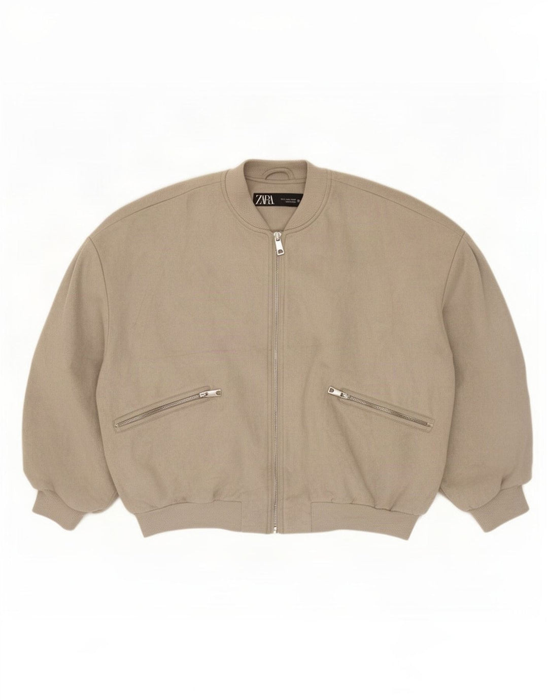 Giubbotto bomber oversize da donna Zara UK 10 piccolo poliestere grigio