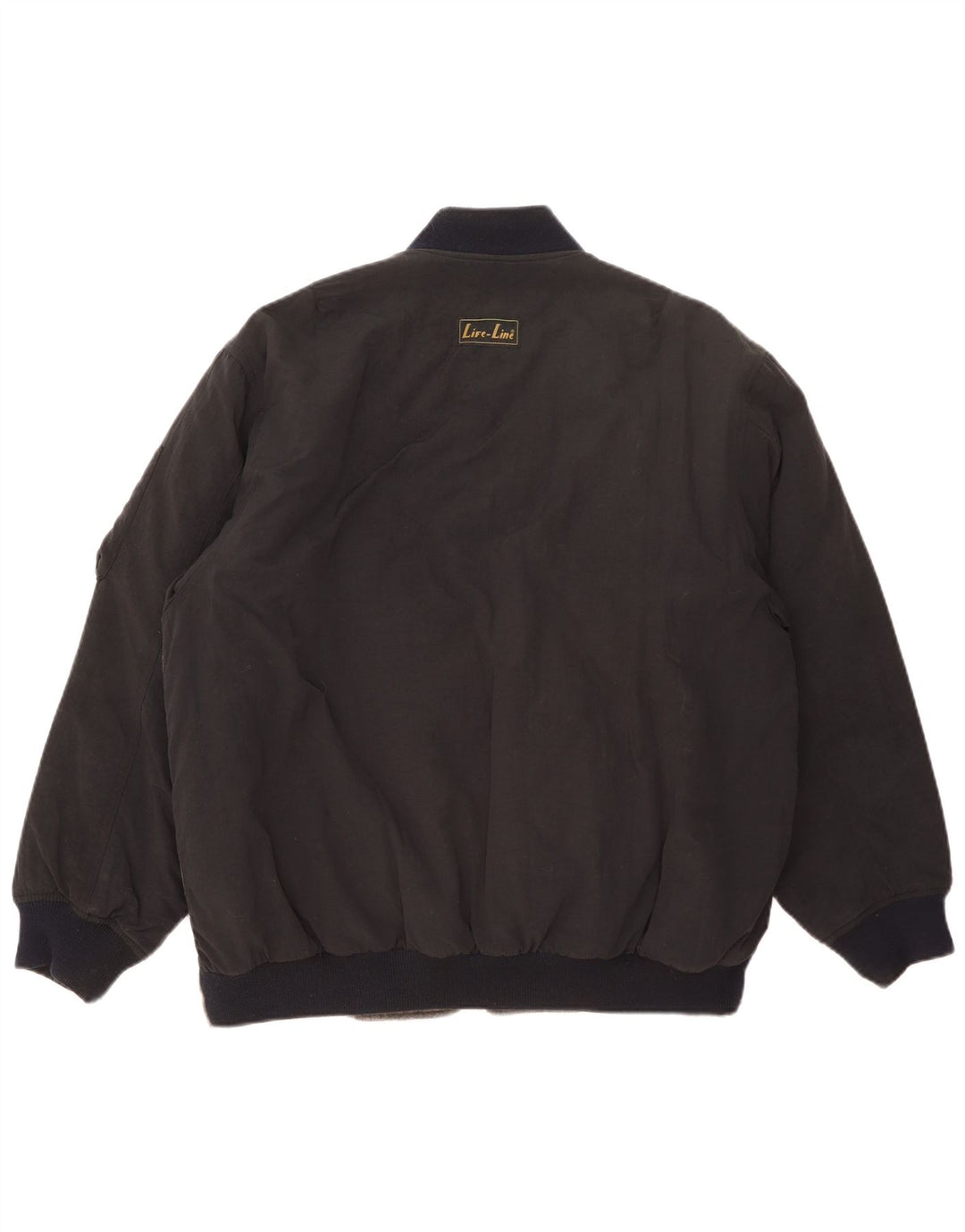 Giubbotto bomber grafico da uomo Life Line UK 38 Lana color block grigio medio