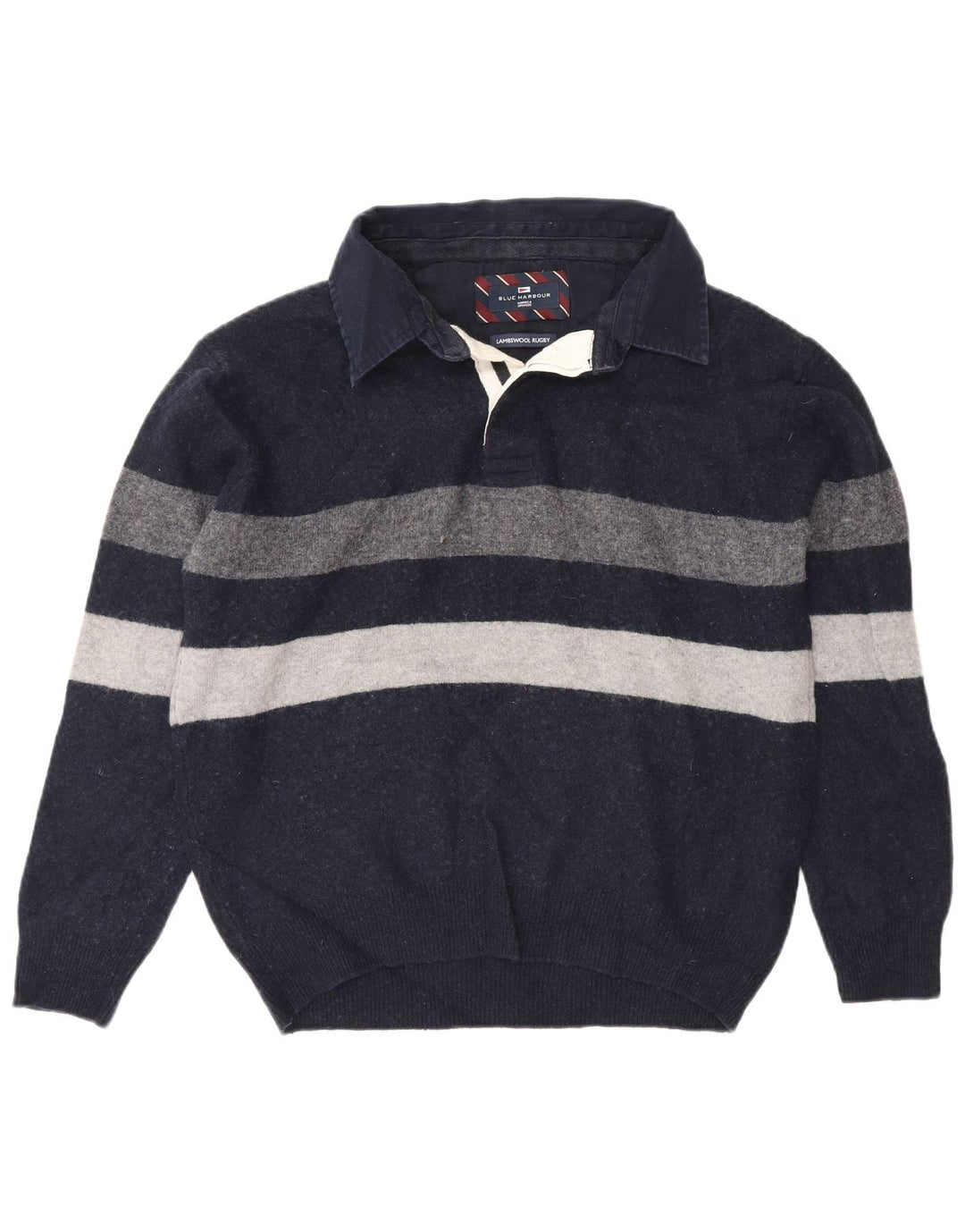 Marks & Spencer maglione da uomo con collo a polo blu Harbour grande blu scuro