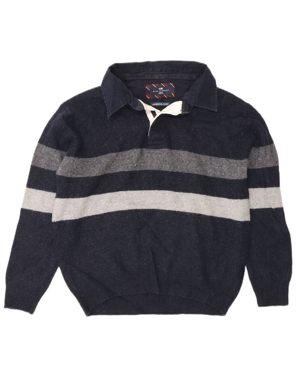 Marks & Spencer maglione da uomo con collo a polo blu Harbour grande blu scuro