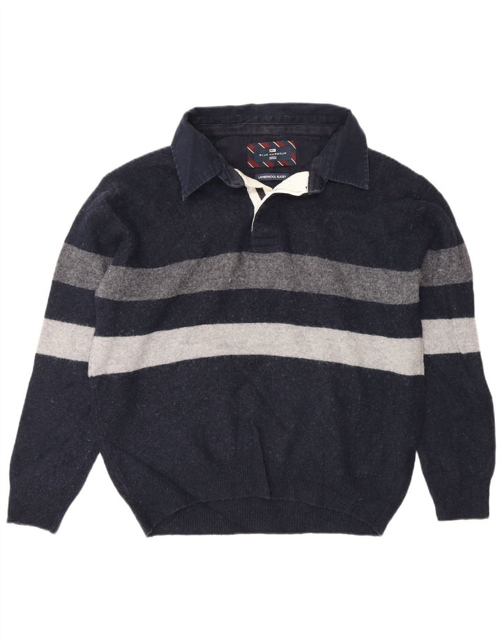 Marks & Spencer maglione da uomo con collo a polo blu Harbour grande blu scuro