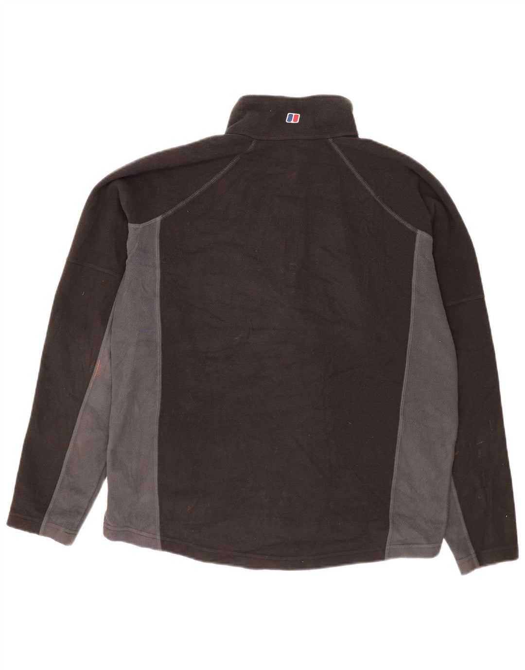 Maglione in pile da uomo Berghaus con zip e collo, grande, in poliestere color block nero