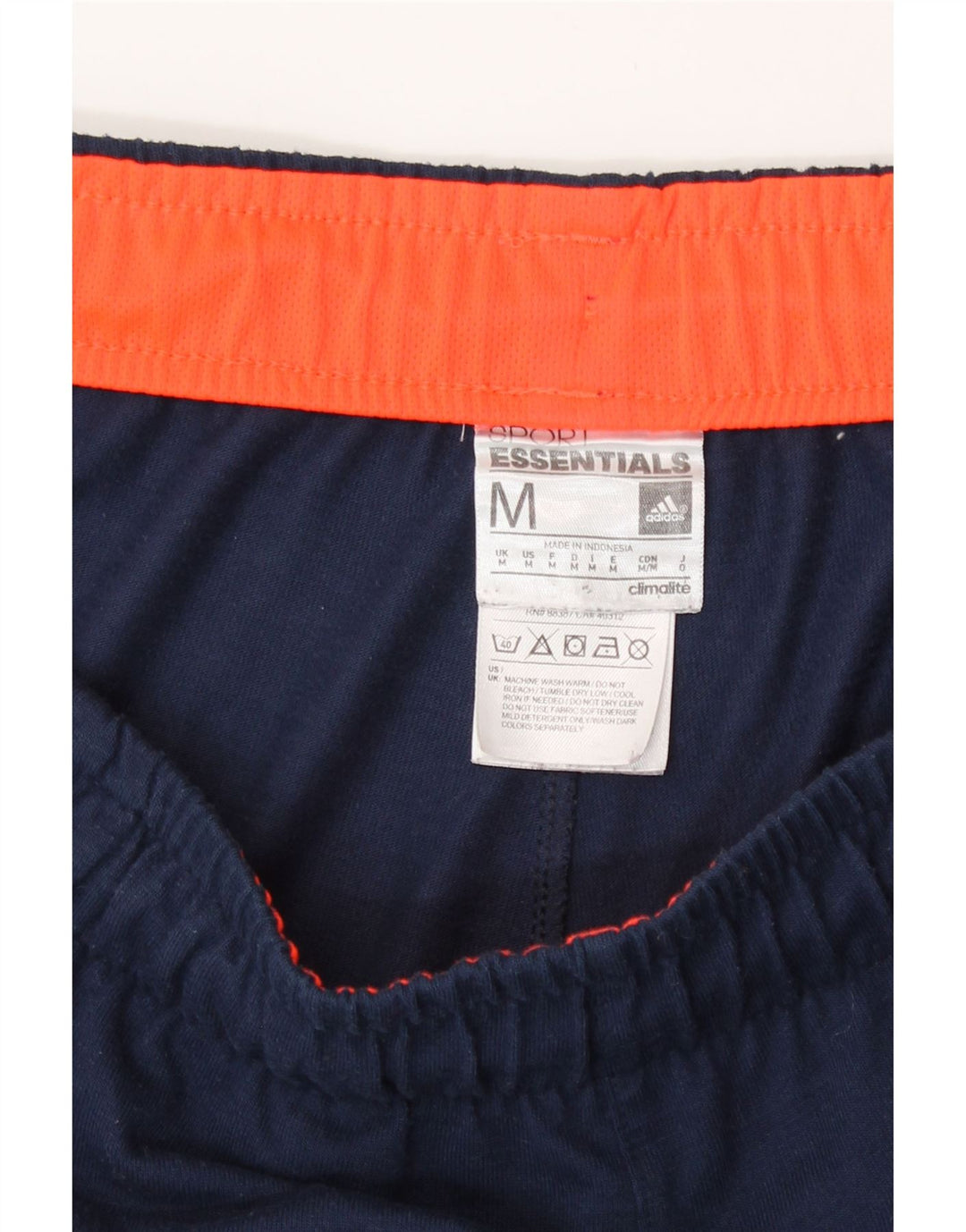 Pantaloncini sportivi Adidas Climalite da uomo medi in poliestere blu navy