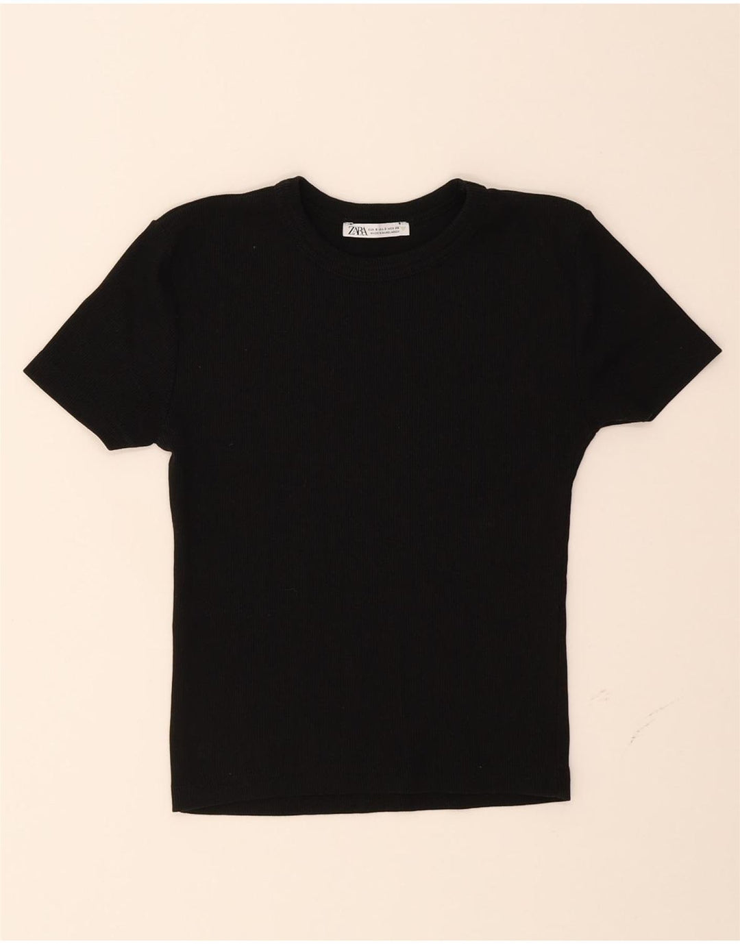 ZARA Womens Crop T-Shirt Top UK 8 Small Black Vintage Zara and Second-Hand Zara from Messina Hembry 
