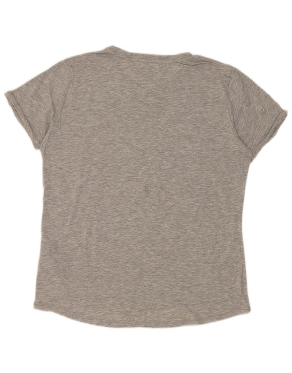 T-shirt grafica da donna Tommy Hilfiger Top UK 10 Small Grey Flecked
