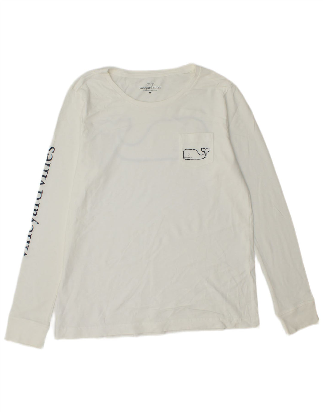 VINEYARD VINES Top grafico da uomo a maniche lunghe in cotone bianco medio