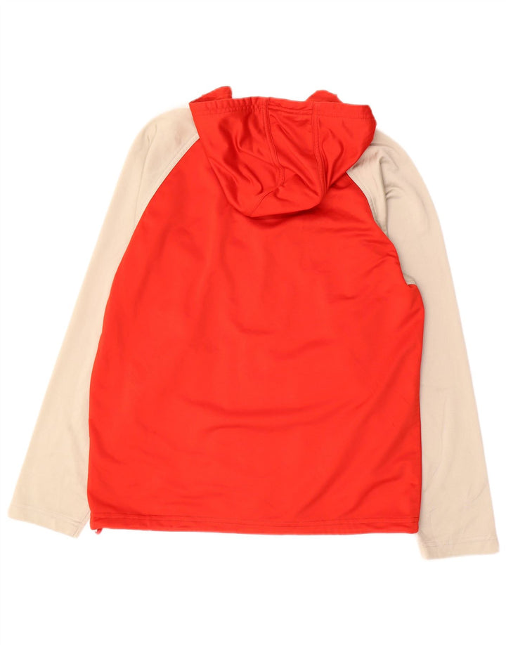 Felpa con cappuccio e zip grafica ADIDAS per ragazzi 13-14 anni Colorblock rosso