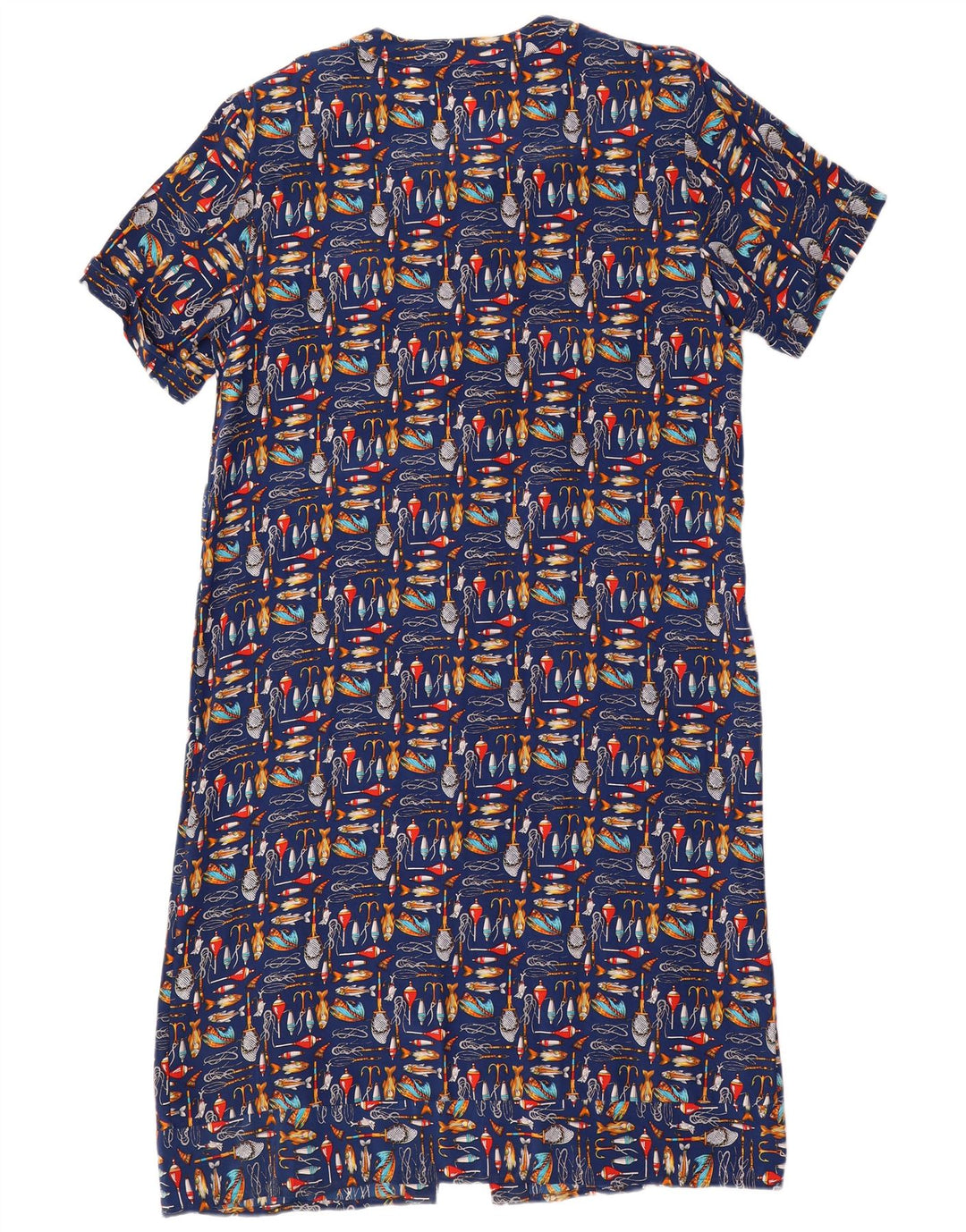 Abito camicia da donna con motivo astratto Karel UK 14 blu navy medio