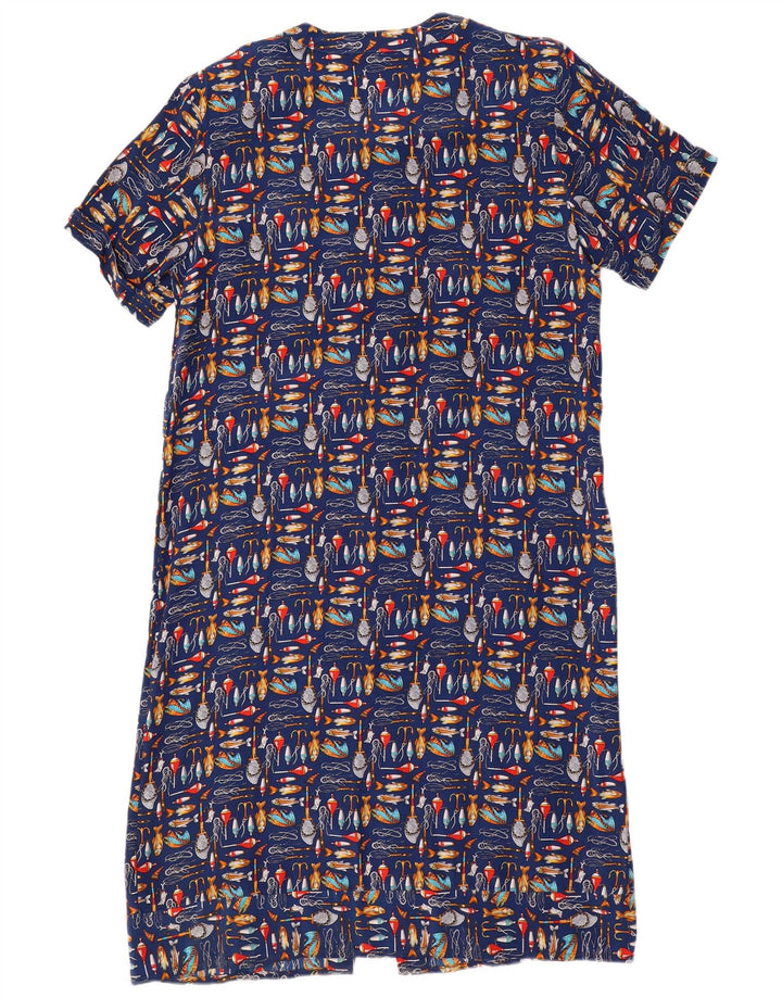 Abito camicia da donna con motivo astratto Karel UK 14 blu navy medio