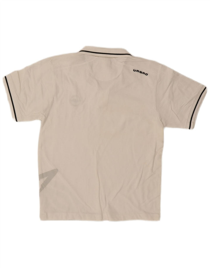 Polo grafica da uomo Umbro piccola bianca