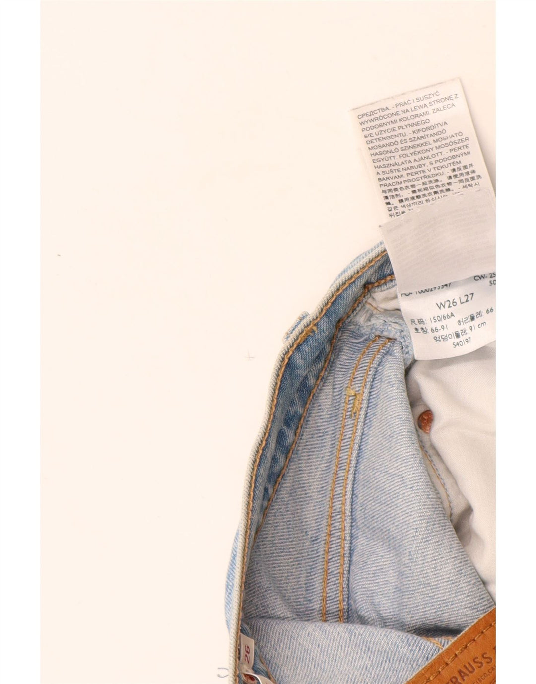Jeans dritti effetto consumato Ribcage da donna Levi's W26 L27 cotone blu