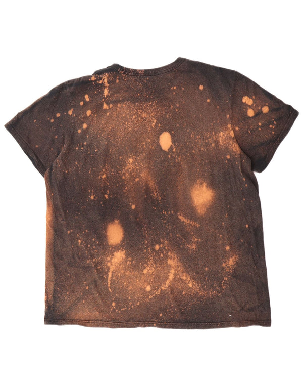 T-shirt grafica da uomo Adidas Top XL in cotone tie-dye marrone