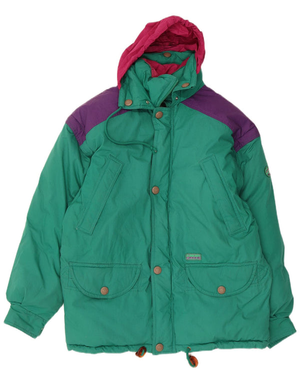 Giacca imbottita con cappuccio da uomo Diadora UK 36 Small Verde Colourblock Poliestere