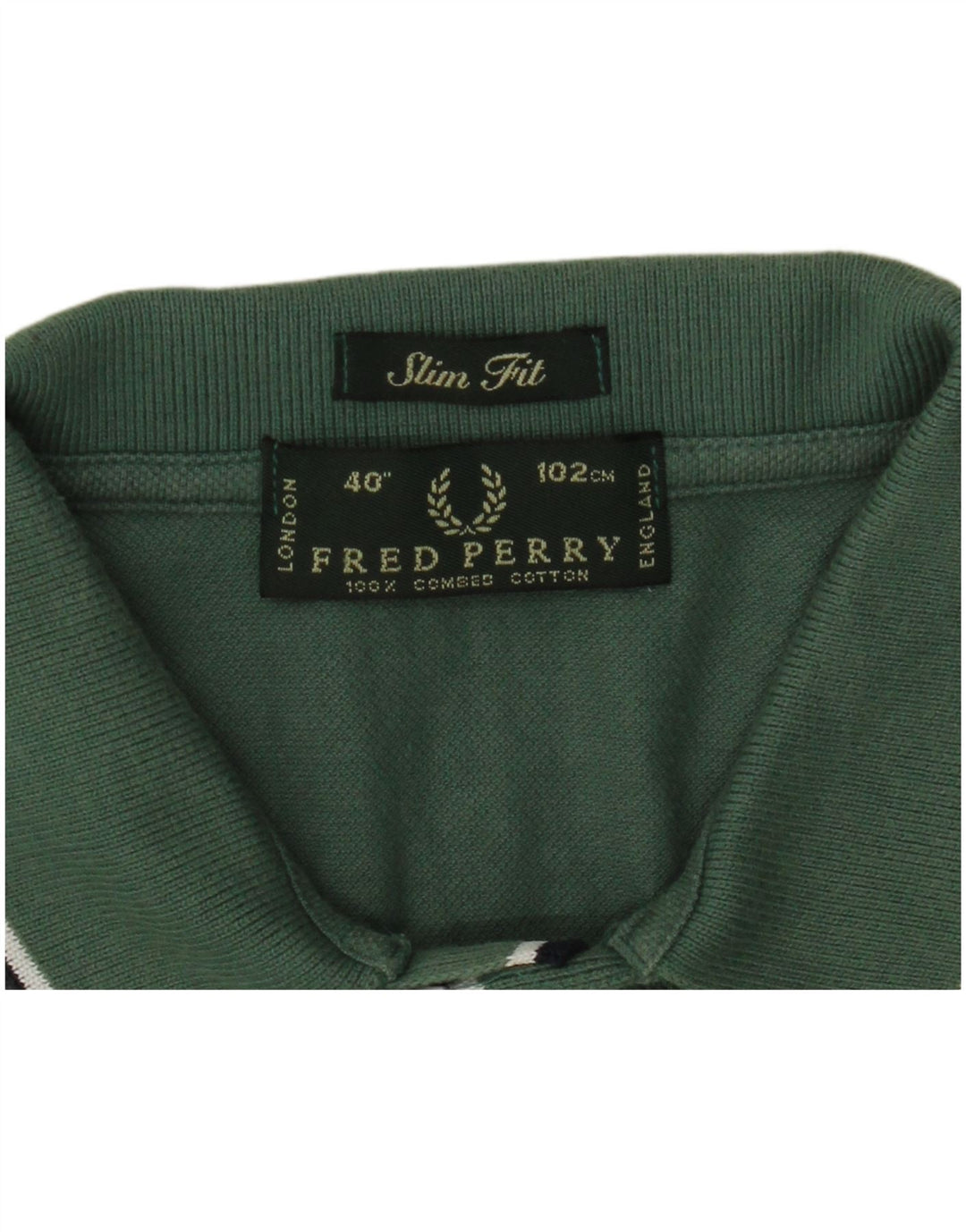 Polo da uomo slim fit Fred Perry in cotone verde medio