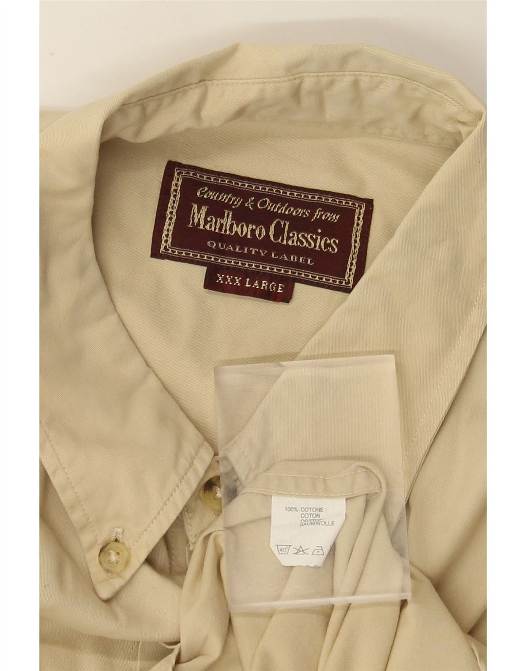Camicia da uomo Marlboro Classics 3XL Cotone Beige