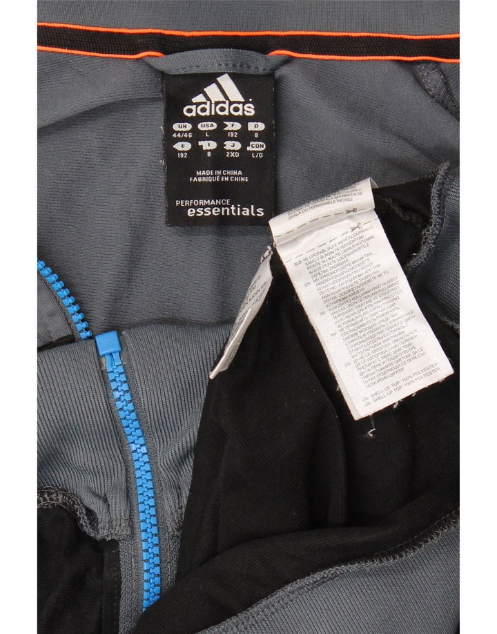Giacca da tuta da uomo Adidas UK 44/46 Large Grigio Colourblock Poliestere