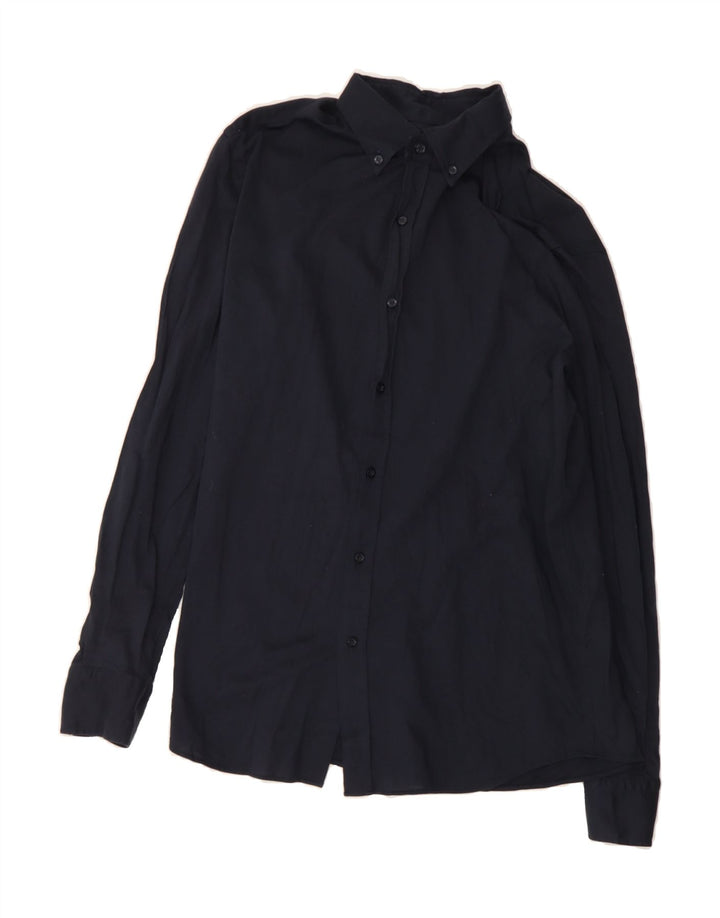 MASSIMO DUTTI Mens Shirt Medium Navy Blue Cotton Vintage Massimo Dutti and Second-Hand Massimo Dutti from Messina Hembry 