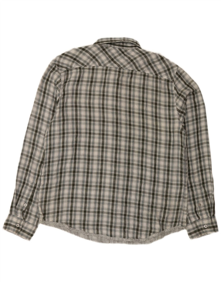 Camicia militare da uomo Calvin Klein Jeans XL in cotone a quadri grigi