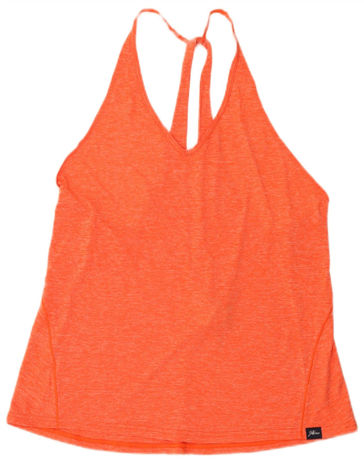 Canotta da donna New Balance UK 14 Large in poliestere chiazzato arancione