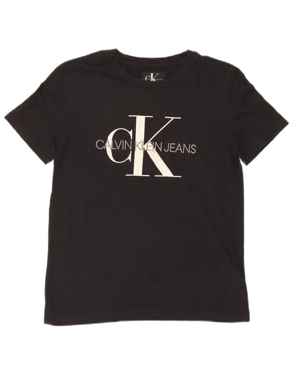 Calvin Klein Jeans Mens Graphic T-Shirt Top Small Black Cotton