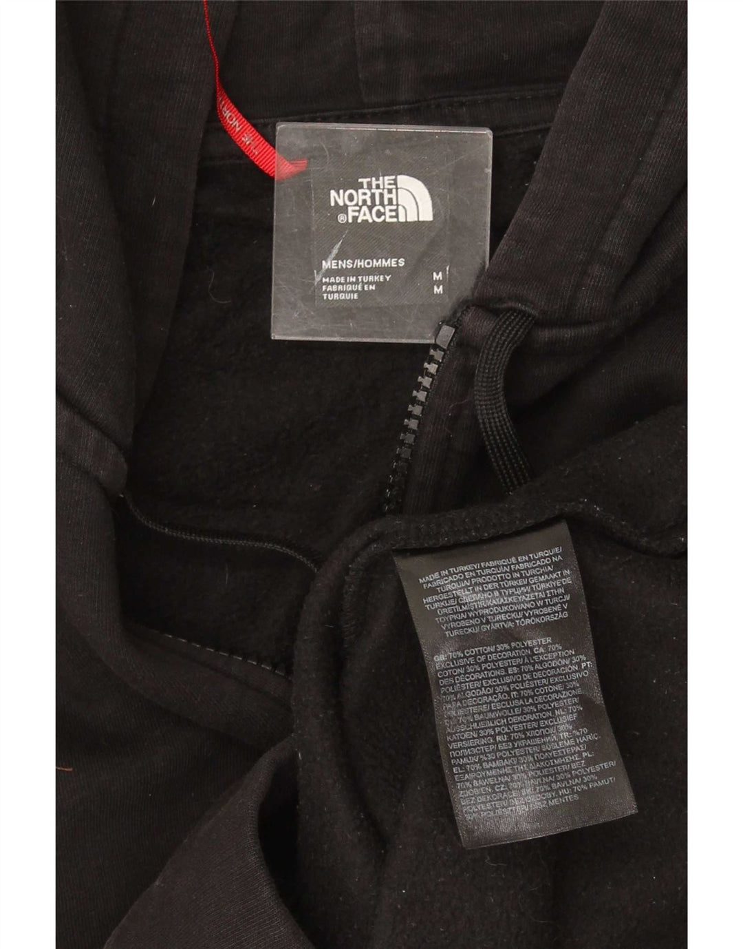 Maglione con cappuccio e zip da uomo The North Face in cotone nero medio