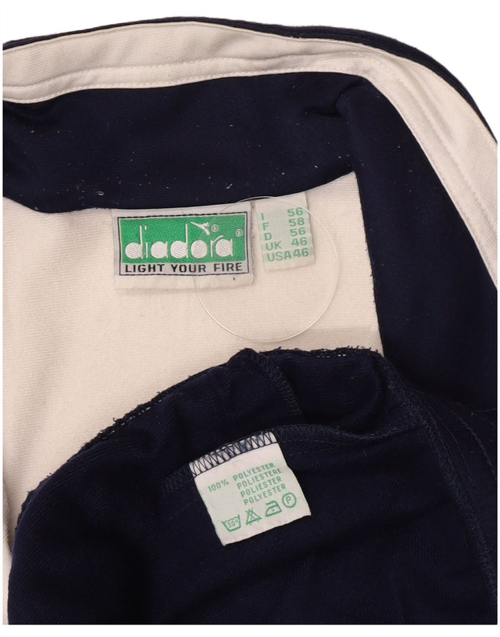 Giacca da tuta da uomo Diadora UK 46 XL Poliestere color block blu navy