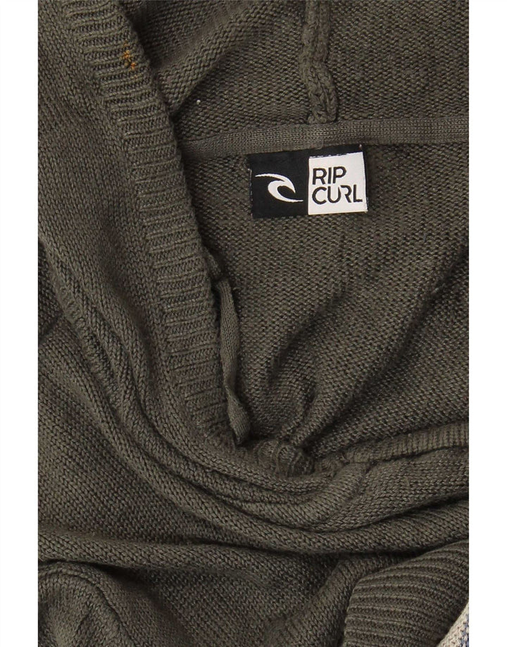 Maglione cardigan con cappuccio da uomo Rip Curl grigio medio a righe