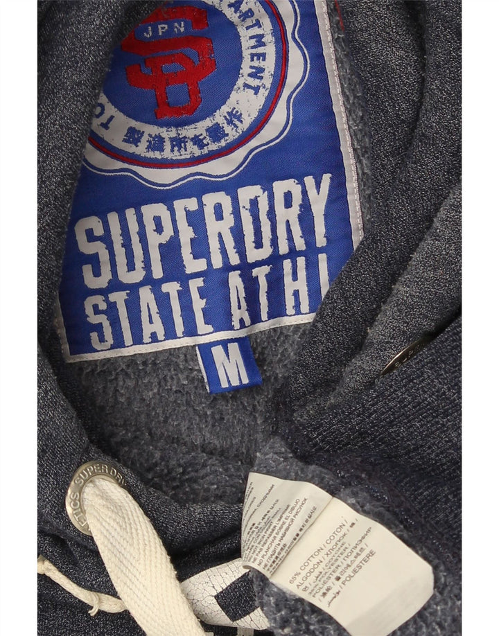 Maglione con cappuccio grafico da uomo Superdry in cotone blu navy medio
