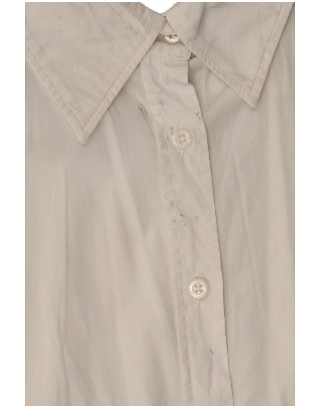 Camicia a maniche corte da donna BENETTON UK 16 grande cotone bianco