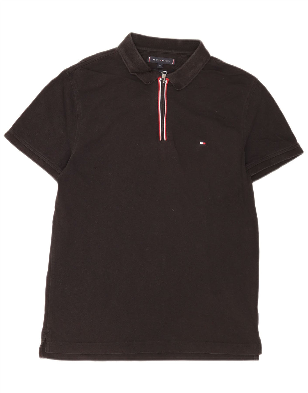 Polo da uomo slim fit Tommy Hilfiger in cotone nero medio