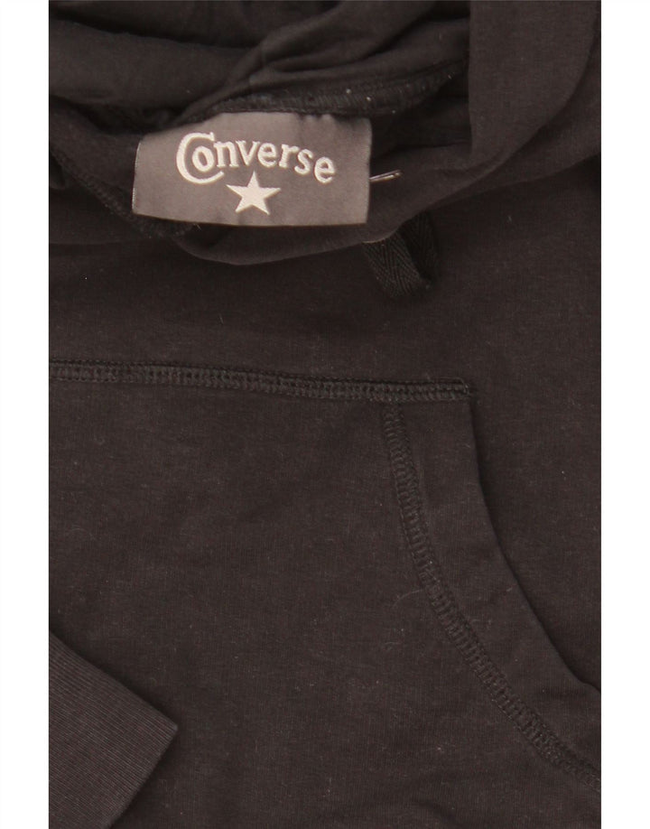 CONVERSE Felpa con cappuccio grafica da donna UK 12 Cotone nero medio