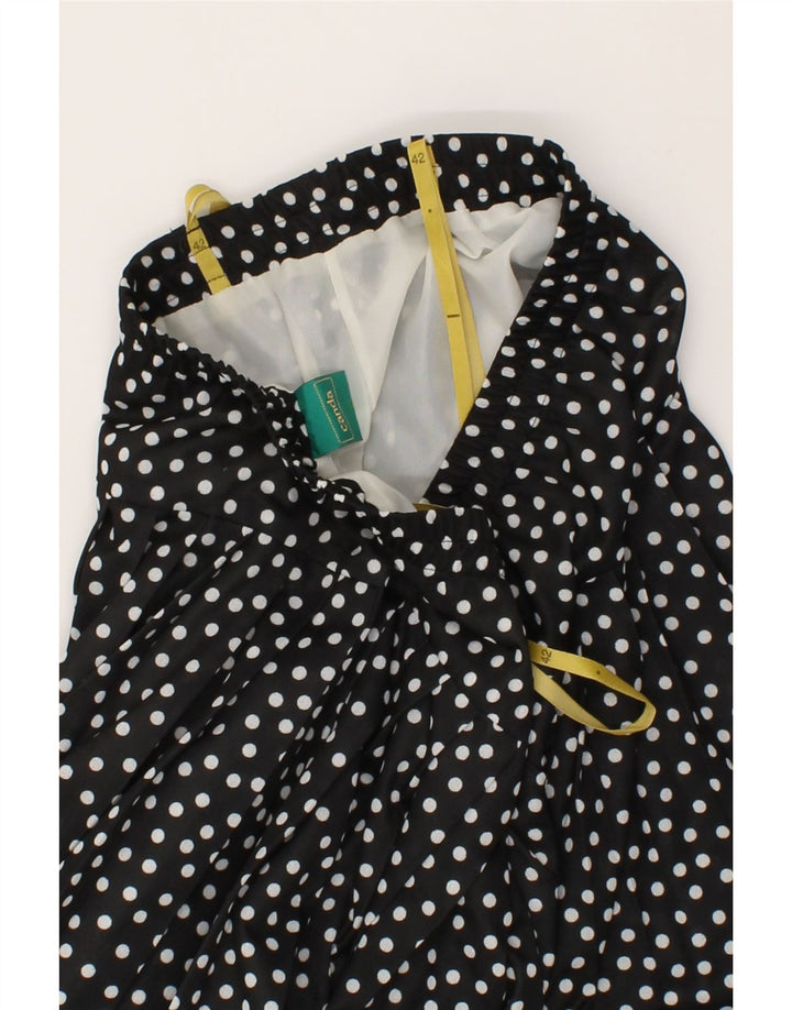 CANDA Womens Knife Pleated Skirt EU 42 Large W34  Black Spotted Polyester Vintage Canda and Second-Hand Canda from Messina Hembry 