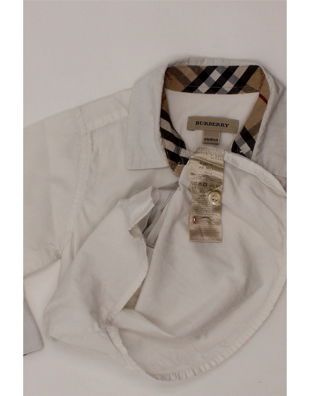BURBERRY Camicia Bimbo 9-12 Mesi Cotone Bianco