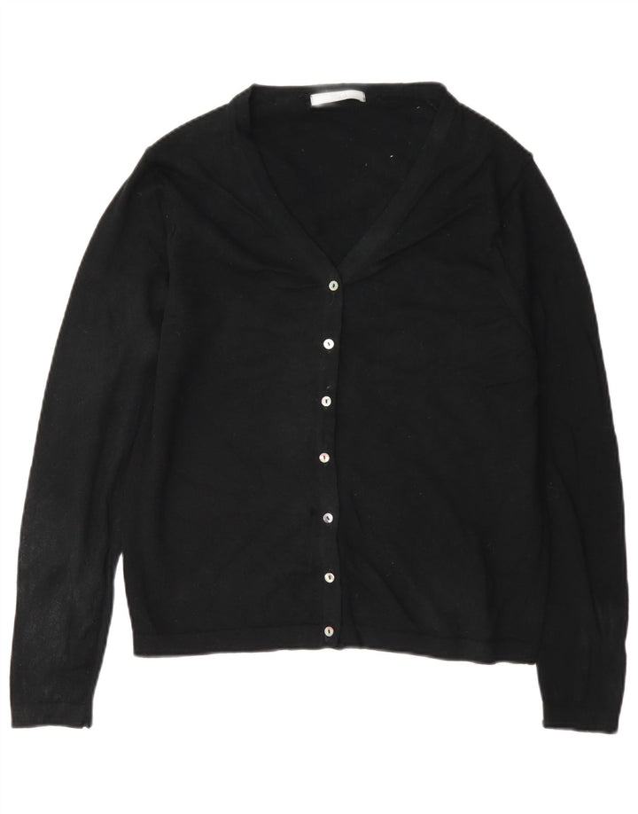 Maglione cardigan vestibilità regolare da donna Marks & Spencer UK 12 lana nera media