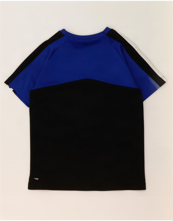 Maglietta Adidas Climalite da ragazzo, 9-10 anni, in poliestere color block blu