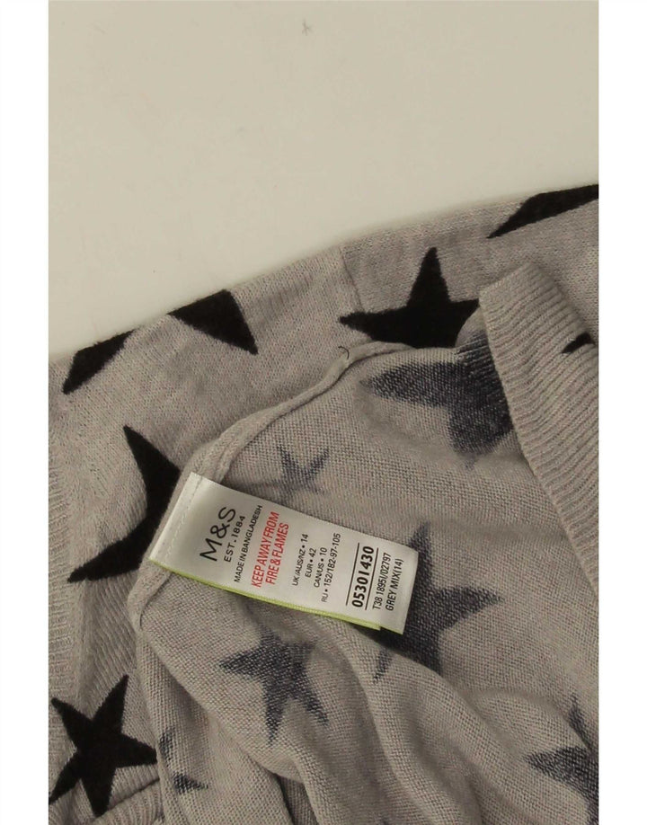 Maglione maglione con scollo a barca da donna Marks & Spencer UK 14 grande grigio