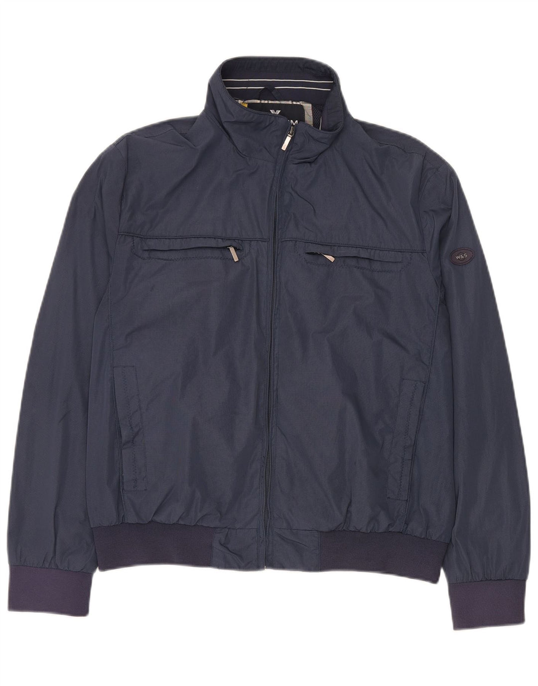 Giubbotto bomber da uomo Wampum UK 40 grande poliestere blu navy