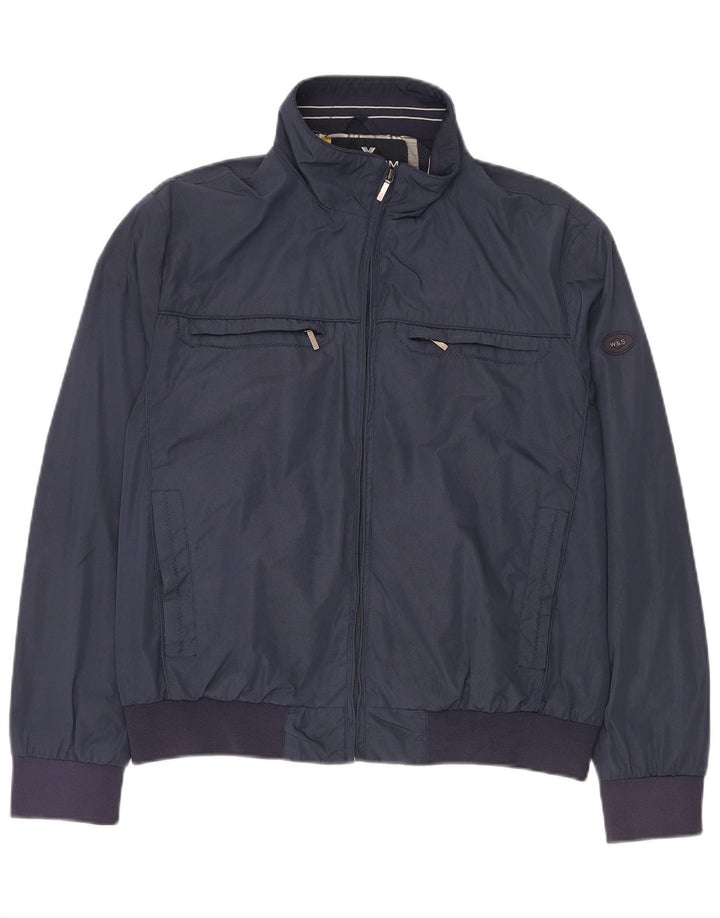 Giubbotto bomber da uomo Wampum UK 40 grande poliestere blu navy