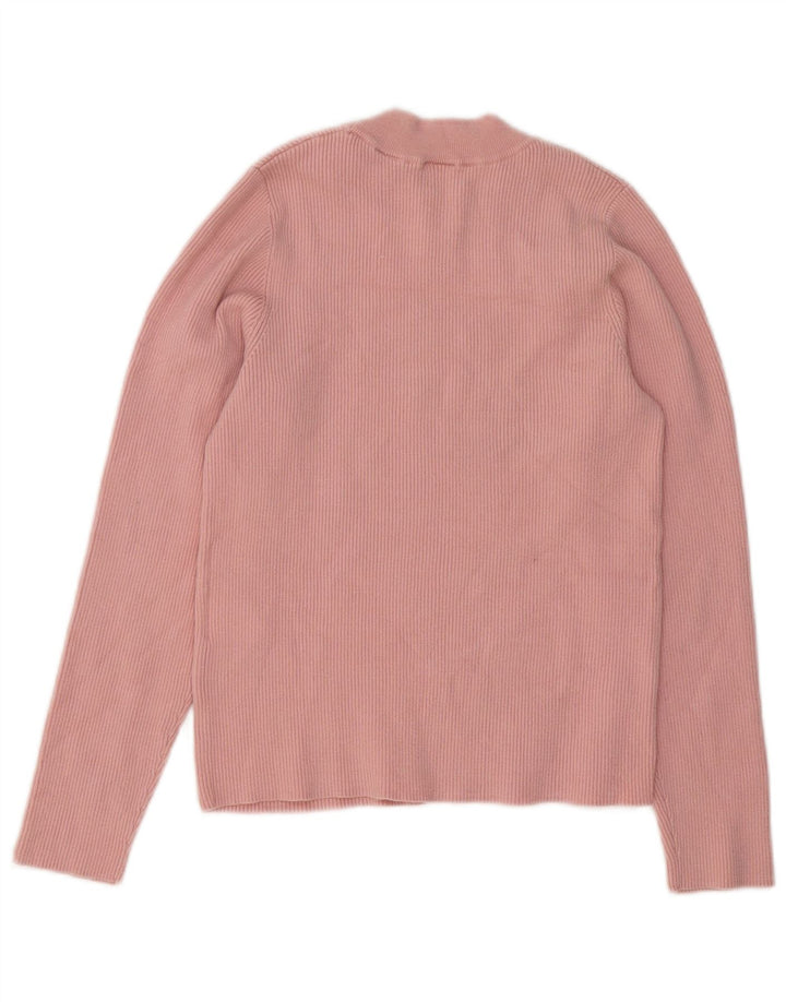 Levi's Women's Crop Top Manica Lunga UK 16 Large Rosa Acrilico