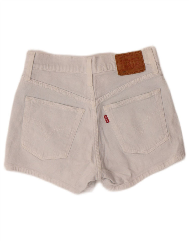 Levi's Donna 501 Denim Hot Pants W23 2XS Cotone Bianco