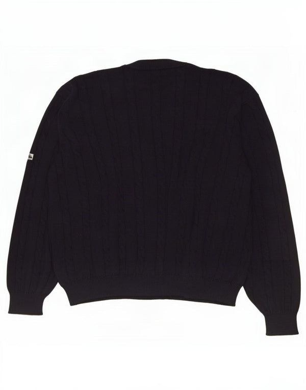 Maglione cardigan da uomo Navigare XL in lana blu navy