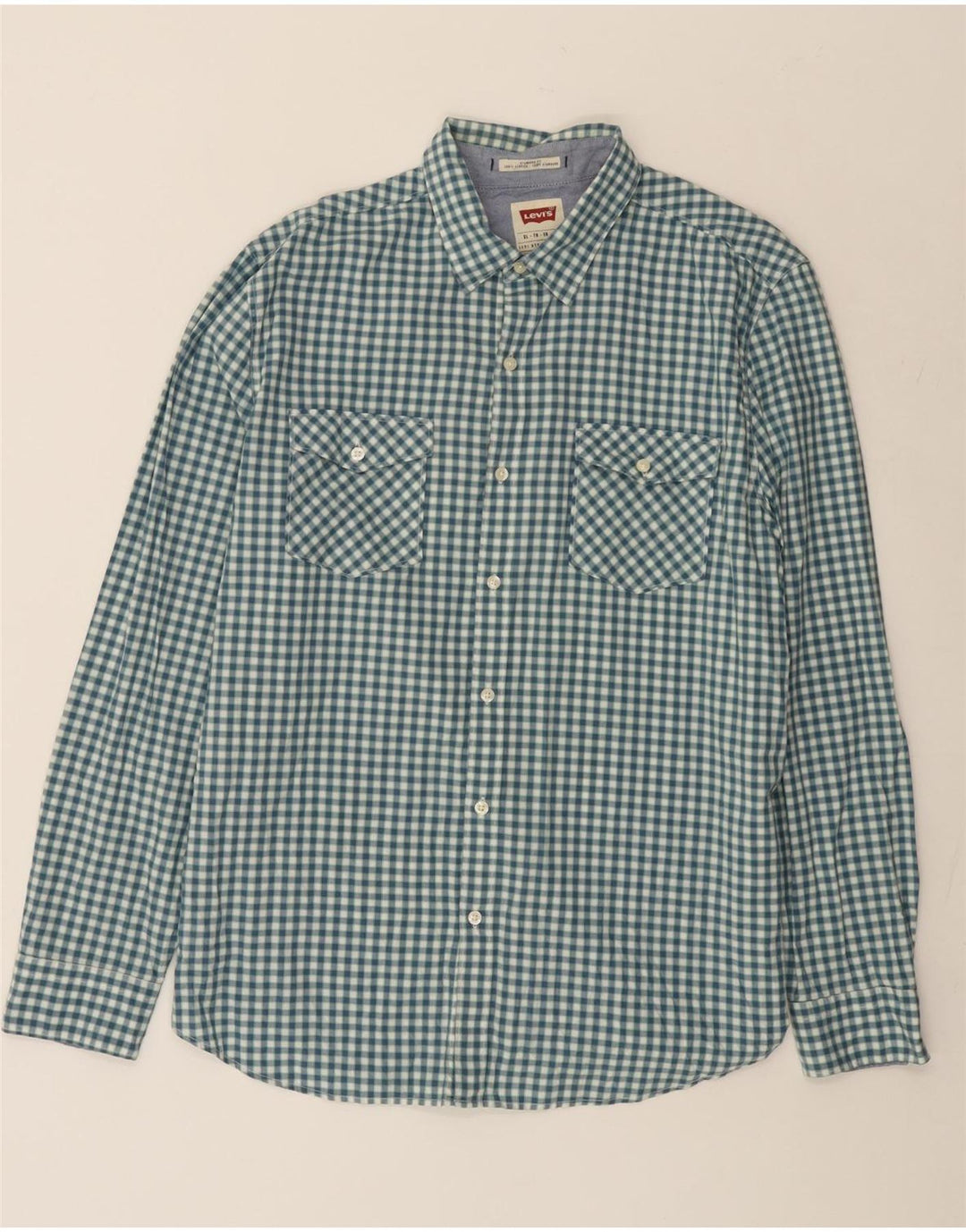Camicia Levi's da uomo con vestibilità standard XL in cotone a quadretti blu