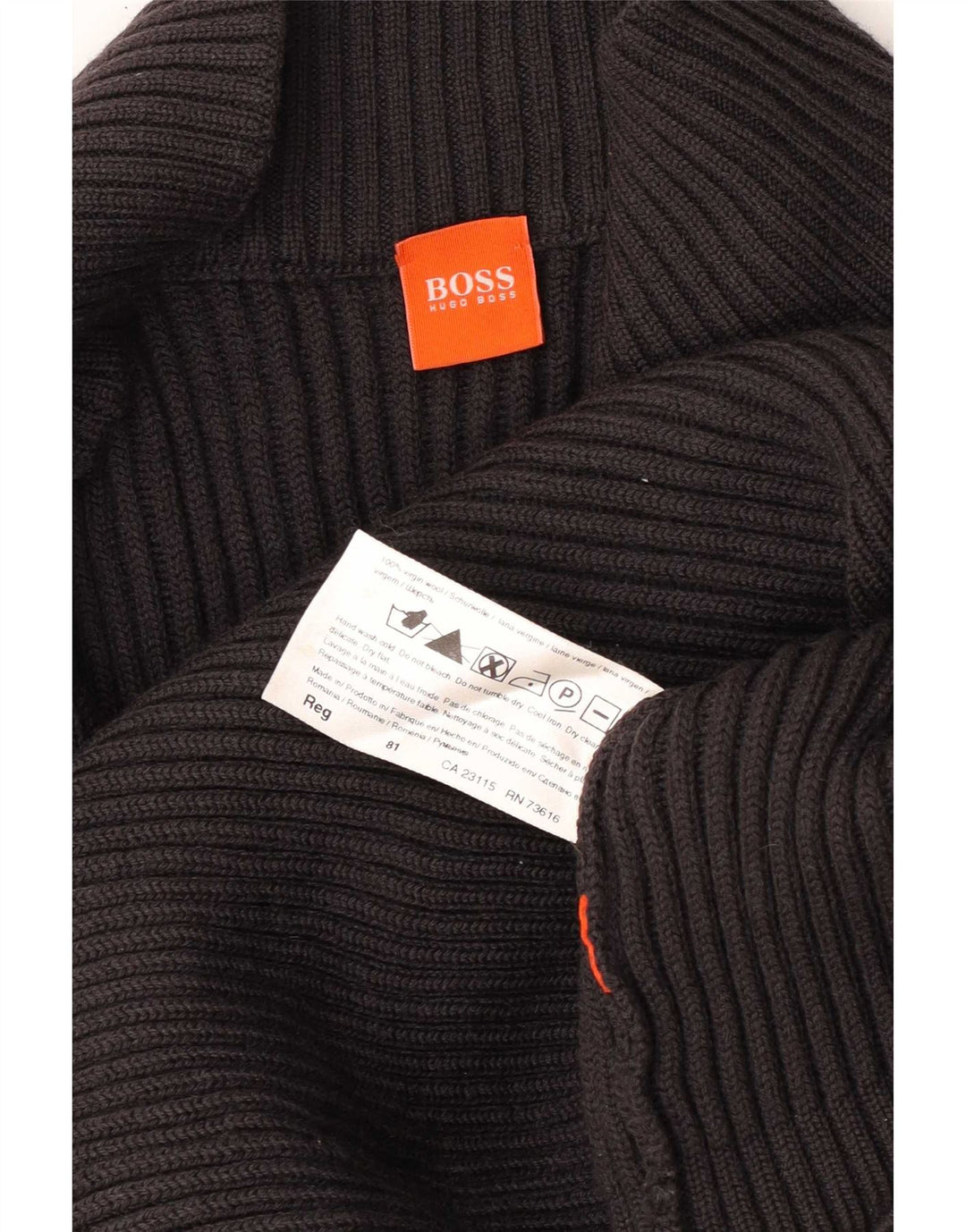 Maglione cardigan da uomo Hugo Boss in lana vergine grigio medio