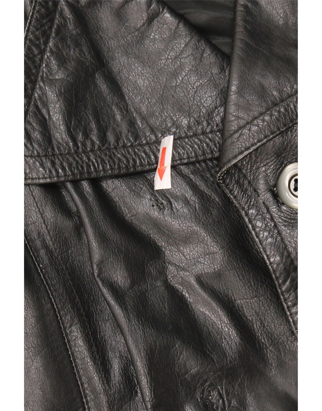 Cappotto in pelle vintage da uomo UK 40 grande in pelle nera