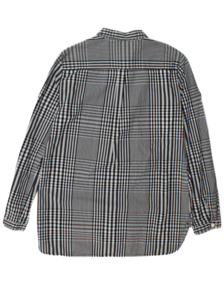 Camicia grafica lunga da donna Superdry UK 12 cotone medio nero a quadri