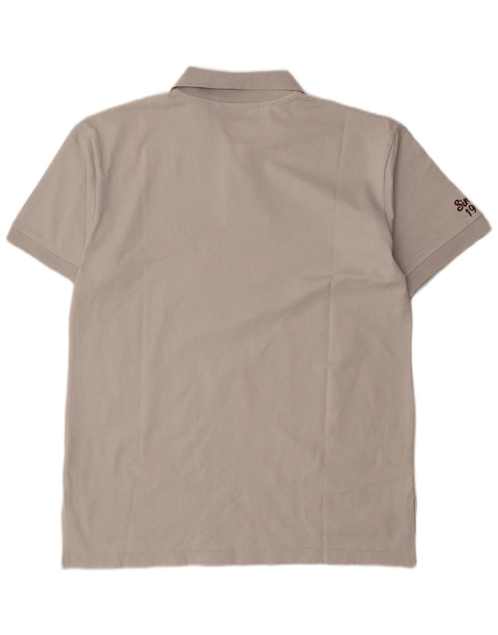 Polo grafica da uomo Umbro in cotone grigio medio