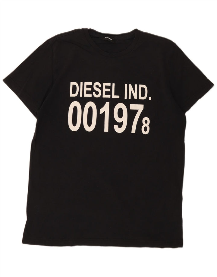 T-shirt grafica da uomo DIESEL Top in cotone nero medio