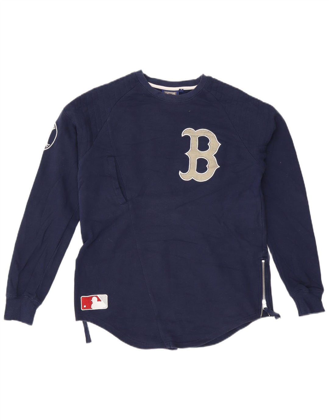 Majestic Felpa con grafica da donna Maglione UK 10 Small Blu Navy